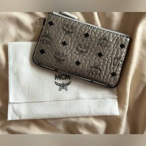 Limited edition MCM metallic visetos key pouch